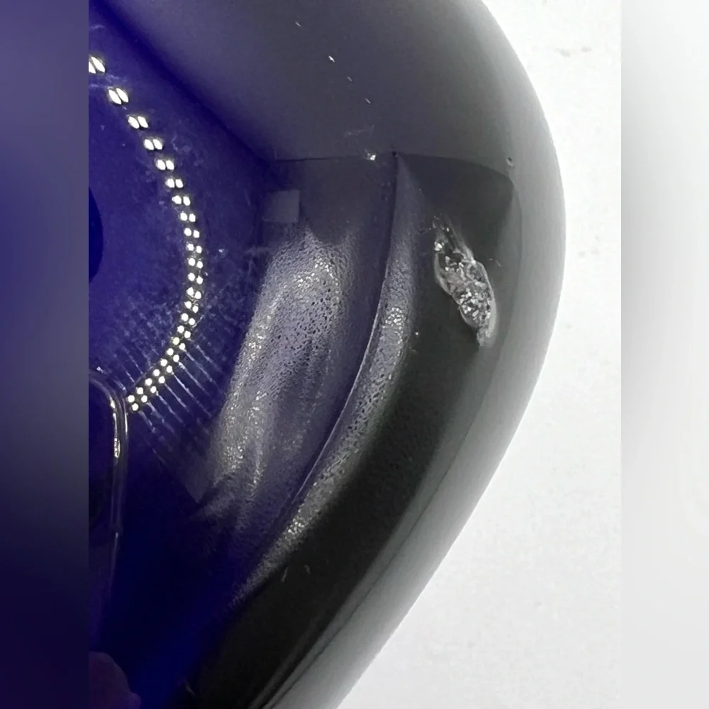 Hand Blown Art Glass Cobalt Blue 8 Shape Mouth Flower Bud Vase 7 in Height